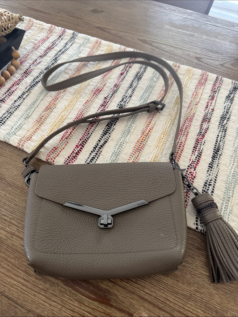 Botkier Taupe Crossbody Bag with Tassel